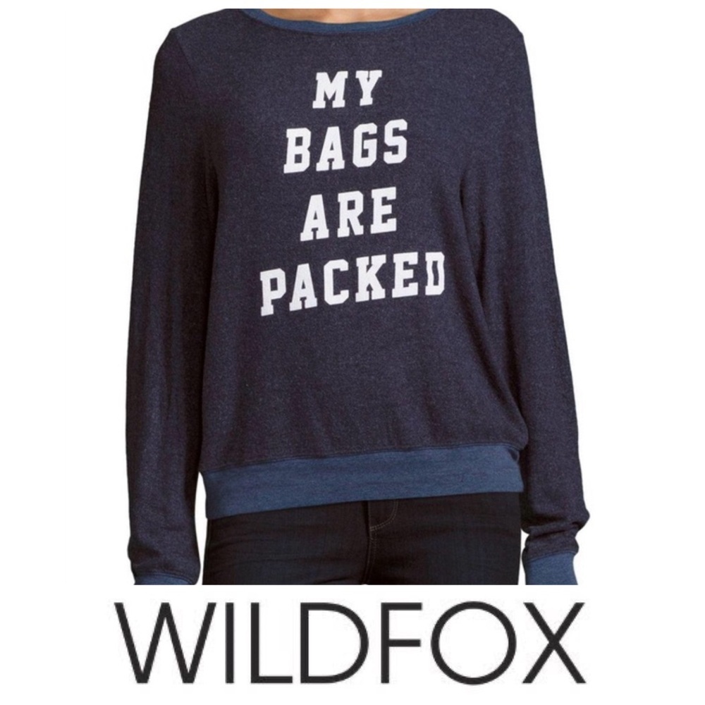 Wildfox My Bags are Packed Baggy Pullovers Sweater in Size Large
